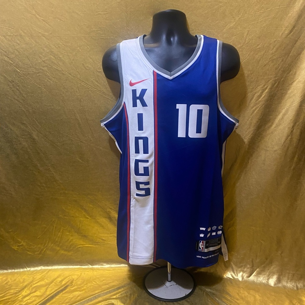 Damontis Sabonis Kings NBA Royal Blue and White City Edition Swingman Jersey